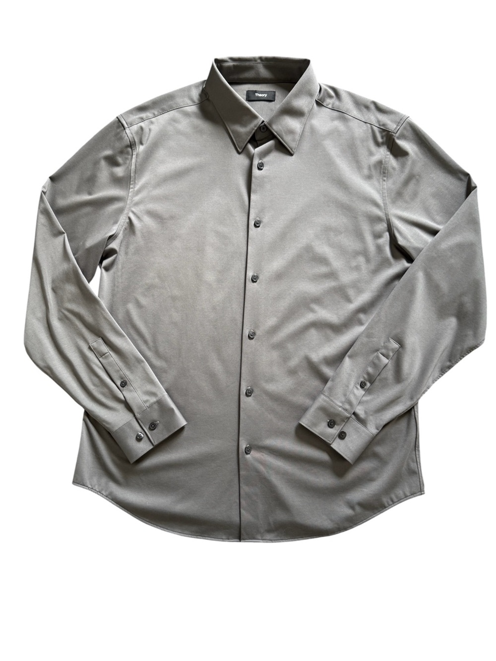 NWOT Theory Sylvain ND Structure Knit Dress Shirt Gray XL